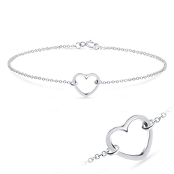 Mini Heart Desinged Silver Anklet ANK-575